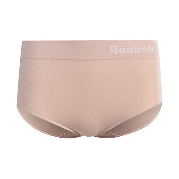 Reebok-Womens-Underwear--Seamless-High-Waist-Brief-Panties-4-Pack Reebok Women’s Underwear – Seamless High Waist Brief Panties (4 Pack), Size Medium, Pink/Green/Tan/Grey