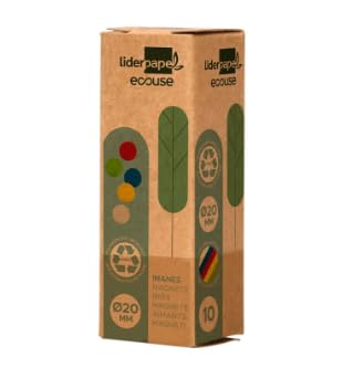 IMAN PARA SUJECION LIDERPAPEL ECOUSE PP RECICLADOPARA PIZARRA MAGNETICA 20 MM CAJA DE 10 UNIDADES