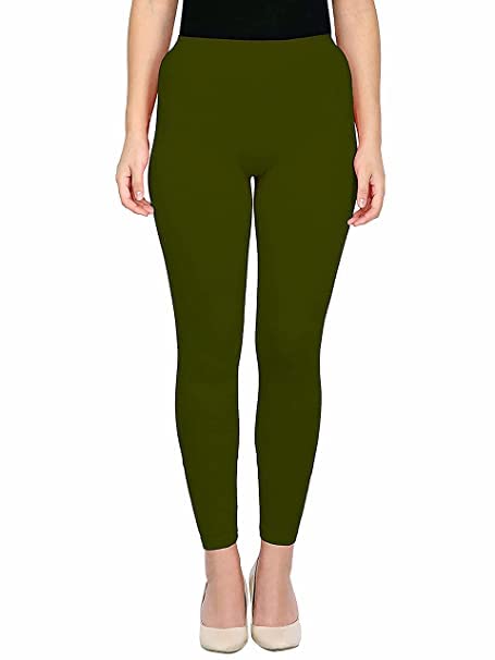 LALIMA Hand Art Women Cotton Lycra Premium Mehndi Green Skinny Fit Ankle Leggings for Women-image-0