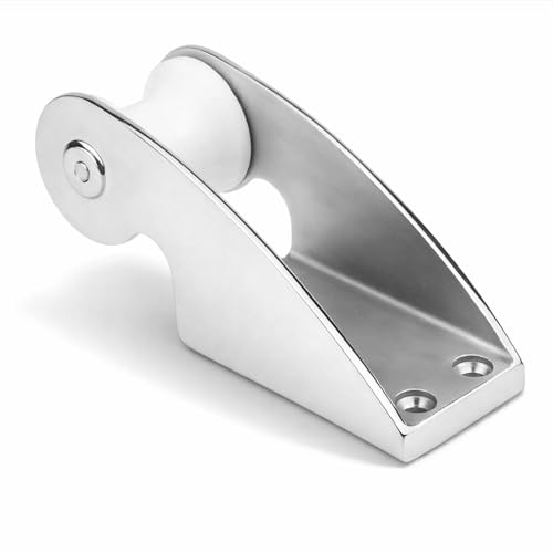 Image of Bow Anchor Roller, Stainless Steel 316 Stainless Steel Bow Anchor Fixed Bracket, Heavy Duty Setting and Retrieving Rubber Roller for Marine Yacht Docking