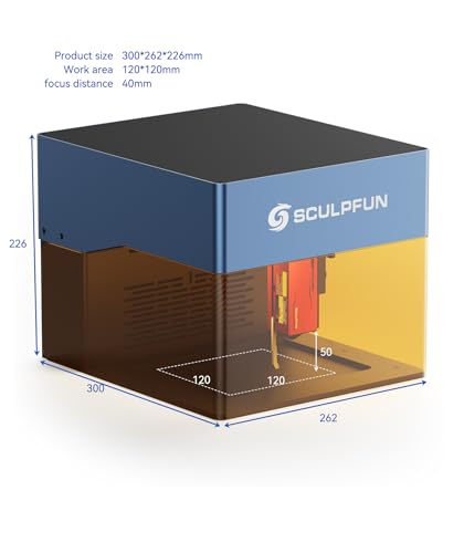Sculpfun Icube Bt 10W Incisore Laser, Sculpfun App, Mini Macchina Per Incisione Laser Con Filtro Antifumo, Velocità Di Incisione 10000 Mm/Min, Allarme Temperatura, Per Incidere Legno, Metallo - 7
