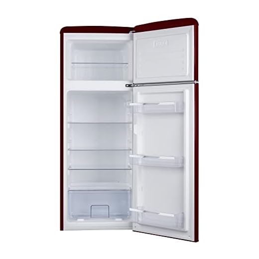 Amica Retro Kühl-Gefrierkombination Weinrot