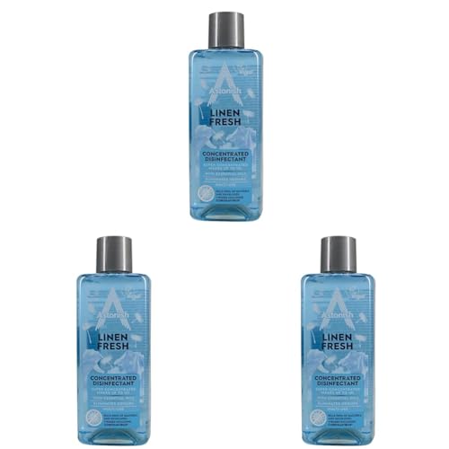 Astonish 3 in 1 Multi-Purpose Super Concentrated Disinfectant with Long Lasting Fragrance, Linen Fresh, 300ml (Pack of 3)