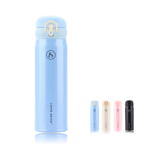 LONG SENG Insulated Water Bottle, Blue 17 OZ Double Walled Leak Proof 316 Stainless Steel Water Bottle Vacuum Insulated Metal Water Bottle BPA-Free Sports Water Bottle For Man Woman Adults