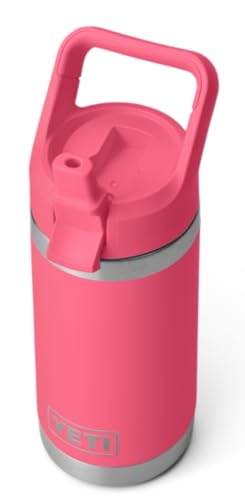 YETI Rambler Jr Kids Bottle, Vacuum Insulated Stainless Steel Bottle with Straw Cap, Tropical Pink, 12 oz (355 ml)