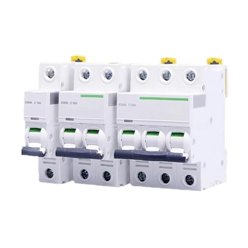 Disjoncteur miniature IC65N Acti9 A9F18 type C 3P 4A pour disjonction modulaire