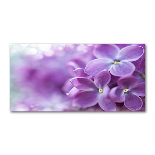 Dosseret en verre trempé 140x70cm splashback lavable fleurs lilas