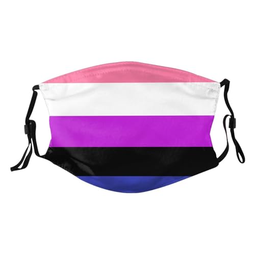 Genderfluid pride flag LGBTQ Adult Dust Mask Adjustable Dust Face with 2 Filter0