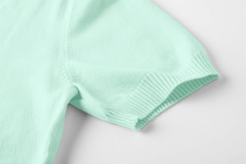 Image of DAIMIDY Women's Short Sleeve Sweater V Neck Summer Knit Tops | Business Casual Tops| Soft,Lightweight,Breathable and Comfortable| Perfect for Shopping,Date,Vacation,Daily Wear Etc.