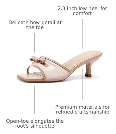 XHYUS Women's Slip On Square Toe 2.3inch Kitten Heel Wedding Mule Sandals - image 3