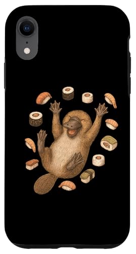 カモノハシ 寿司 レトロ ヴィンテージ 動物好き スマホケース iPhone XR 用