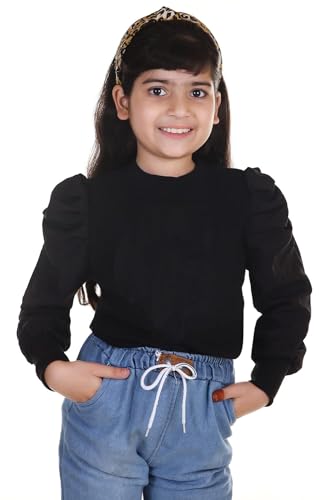 Image of Kids Graphic Print Top with Puff Sleeves