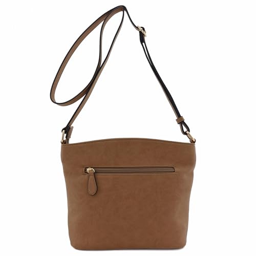 Image of FashionPuzzle Triple Zipper Pocket Medium Crossbody Bag