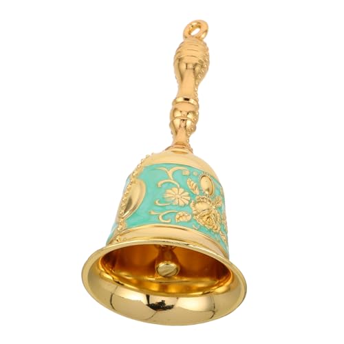 Cabilock Campanello Mano in Metallo Vintage con Incisioni Dettagliate Suono Chiaro e Forte per Scuola Ristorante e Uso per Anziani Design Retrò Elegante