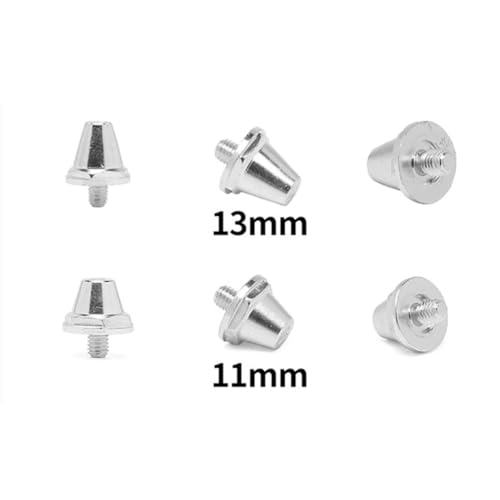 12Pcs Football Shoe Studs, 11mm 12mm Football Cleats Screw on Studs, Aluminum Alloy Soccer Studs, Football Cleats Metal Studs for Indoor Outdoor Adults Shoes Training Grey One Size2