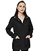WenVen Women's Fall Fashion Outerwear Slim Fit Field Cotton Jacket (Black, L)