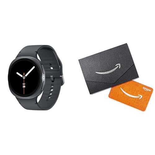 Samsung Galaxy Watch 8 (2025) 44mm Bluetooth Smartwatch in Graphite with Amazon Gift Card Mini Envelope Bundle
