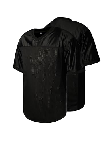 Rioofinx Blank Football Jersey for Men Mesh Athletic Practice Plain Football Shirt Hip Hop Sports...