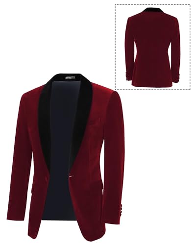 Men's 2 Piece Velvet Suit Slim Fit Prom Wedding Suits for Men Party Formal Suit Jacket Pants Set2
