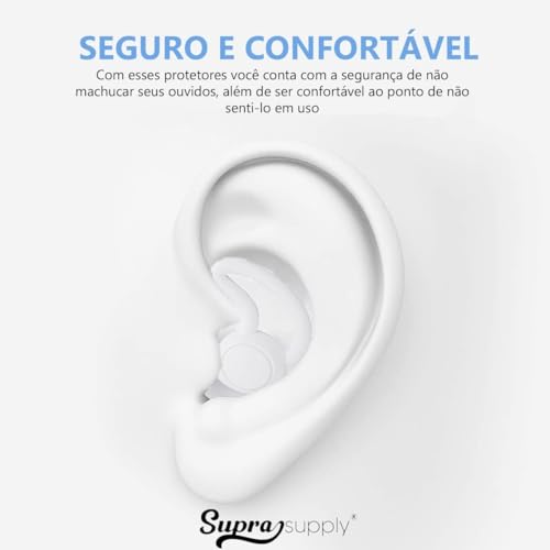 Protetor Auricular de Silicone com Cancelamento de Ruído para Dormir Ronco Trabalho, Estudar, Nataçã