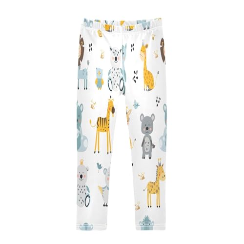 Toddler Girls Leggings Printed Yoga Pants Leggings Animal White Background for Kids