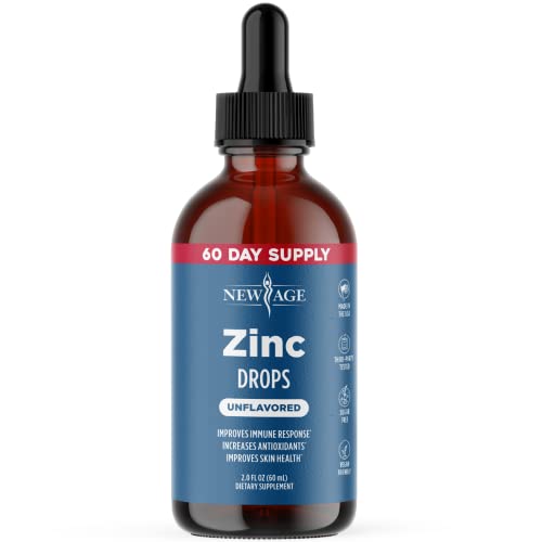 Liquid Zinc Drops for All Ages by NEW AGE - Zinc Sulfate for Immune Support, Vegan, Non-GMO & Gluten Free, 30 Day Supply, 1-Pack