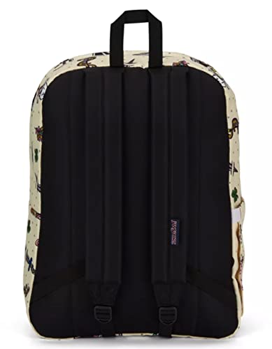 Image of JanSport SuperBreak Plus Backpack with Padded 15-inch Laptop Sleeve and Integrated Bottle Pocket - Spacious and Durable Daypack for Work and Travel - Traditional Tats