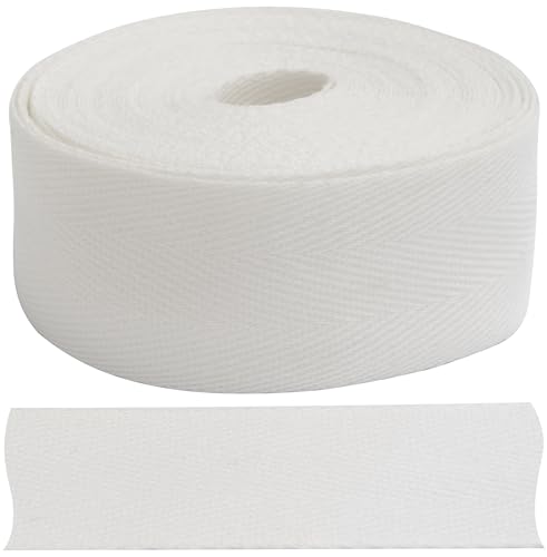 AERZETIX - AERZETIX - Ruban galon sergé à chevrons 5 mètres x 30 mm - en coton et en polyester - couleur blanc - pour divers projets de couture décoratif loisir créatif tissu