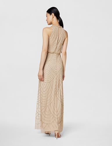 Image of Adrianna Papell Womens Halter Blouson Beaded Gown