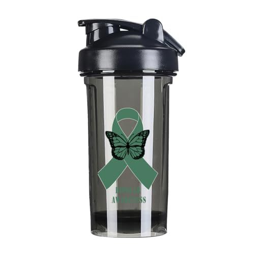 Bipolar Awareness 18 Ounce Shaker Bottle Drink Mixer Leak-proof Pre Workout Protein Shakes Meal Replacement Shakes Bottles 500ML/18 Oz Black