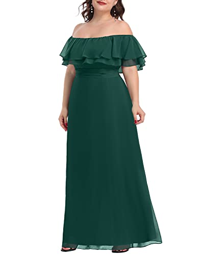Image of Pinup Fashion Plus Size Formal Bridesmaid Wedding Guest Chiffon Long Dress