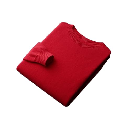 Men's Wool Sweater Solid Round Neck Knitted Pullover Top Loose Casual Long Sleeves Jumper