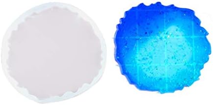 Large Irregular Wave Round Coaster Mold, Silicone Resin Mold for Making Coaster, Cement Casting Mold Tools