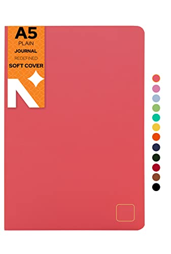 Image of NEORAH - A5 Notebook SOFT COVER | Organiser REFILL | Unruled Notebook Journal | 110 GSM | 160 pages (Size 21 cm x 14.8 cm) Planner Journaling Writing Note Taking Diary, Travellers Journal -Pink