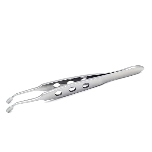 Meibomian Gland Expressor Stainless Steel Eyelid Massage Professional Face Care Craft Tools for Dry Eyes High Precision Tweezer Tools - Rectangle Tip