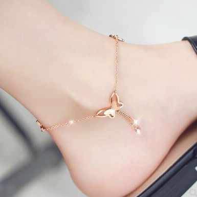 e-INFINITY Womens 2018 Fashion Anklet Simple Wild Simple Adjustable Length Butterfly Crystal Ladies Anklet Gifts (Gold) (B07WFHZM8C) Amazon Price History, Amazon Price Tracker