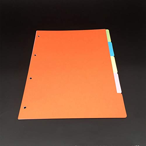 Divisórias de índice classificadas de números coloridos, separadoras de páginas para caderno, A4, 6