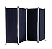 QUICK STAR Paravent 4 Teilig 165 x 220 cm Stoff Raumteiler Trennwand Balkon Sichtschutz Stellwand Faltbar Schwarz