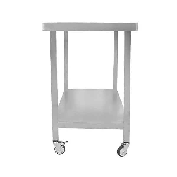 Edelstahltisch, 2 Schichten Zubereitungstisch Arbeitstisch Küchentisch mit Rädern für Restaurant, Bar, Haus und Küche… – Bild 6