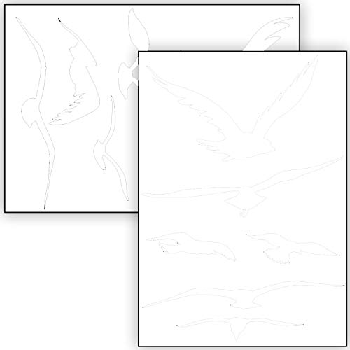 Vogelschutz und Fensterschutz - 12 Aufkleber - Schutz vor Vogelschlag - Sticker Vögel (Weiss) Cover