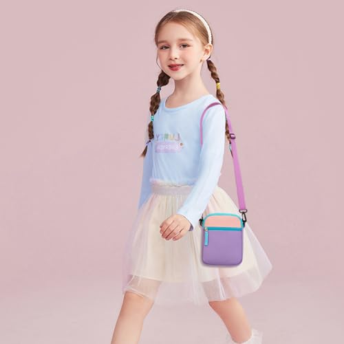 kids purse for girls crossbody bag colorblock purses for kids age 5 6 7 8-10 10-12 purple amp blush pink