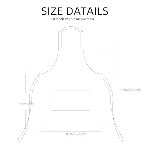 MIKI WELL Bib Aprons- Mixed Color Apron with 2 Pockets, for Kitchen Cooking Restaurant BBQ Painting Crafting (Blue)