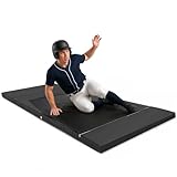 Baseball Sliding Mat Trainer 10 x 3.6 ft Slide Mat for Baseball and Softball 1.7 Inch Thick Foam Waterproof Antislip Foldable with Zipper and Stakes for Soccer Rugby Gymnastics Yoga and More