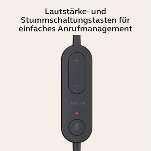 Jabra Evolve 10 Kabelgebundenes Headset mit geräuschunterdrückendem Mikrofon für PC/Laptop - USB-A-Einrichtung - TCO-Zertifiziert - Leichtes Design - Inline-Anruf-/Lautstärkeregler - Schwarz