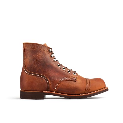 Red Wing Shoes Heritage Iron Ranger #8085 Men's 6-Inch Boot, Full Grain Oiled and Waxed, Leather, Vibram 430 Mini-Lug Outsole, Cooper, 8.5 Medium (D)
