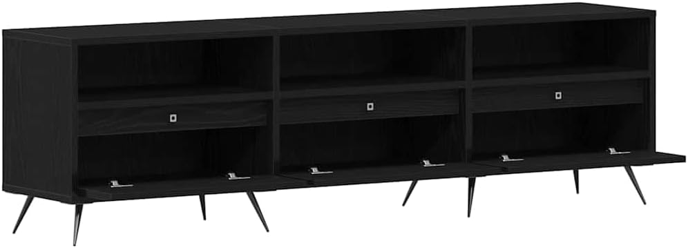 Front view of the vidaXL TV cabinet with drawers open