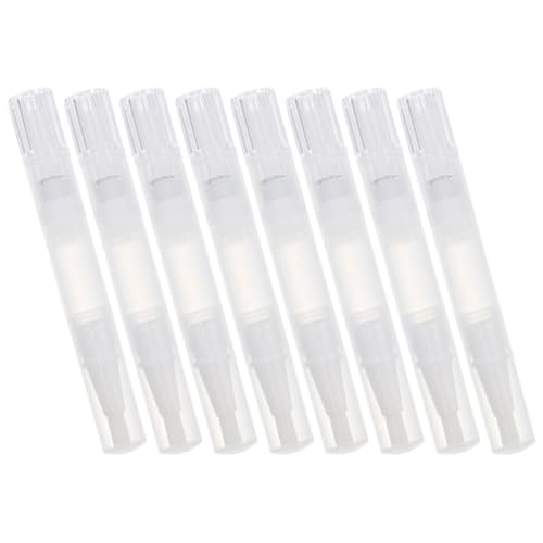 OSALADI Bolígrafos Transparentes para Aceite de Uñas Vacíos 8 Piezas, Tubo de Nutrición para Uñas 1.4ml Pincel, Suministros para Manicura Profesional y Cuidado Personal en Casa