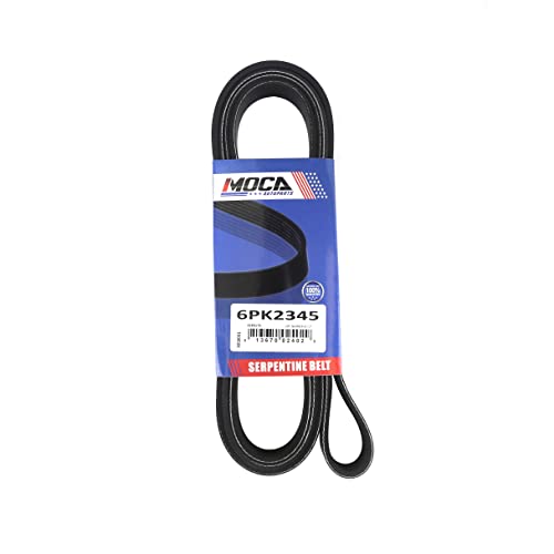 Image of MOCA 6PK2345 EPDM Serpentine Belt Fit for Cadillac Escalade EXT ESV 6.0L & 03-15 for Chevrolet Express 2500 6.0L & for Ford Crown Victoria 4.6L - ONLY Fits for Chevrolet w / 105 Amp Alternator