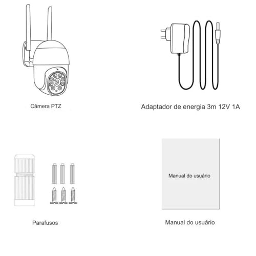Câmera IP ICSEE Wifi Full Hd 1080p A8 sem fio Segurança Vigilância Externa à Prova d'água Visão Not