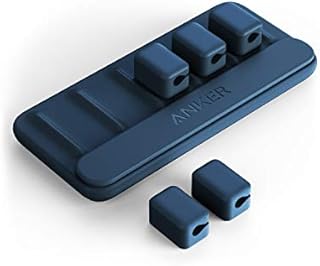 Anker Cable Management, Magnetic Cable Holder, Desktop Multipurpose Cord Keeper, 5 Clips for Lightning Cables, USB C Cables, Micro Cables, Other Wires, Sticks to Wood, Marble, Metal, Glass (Blue)